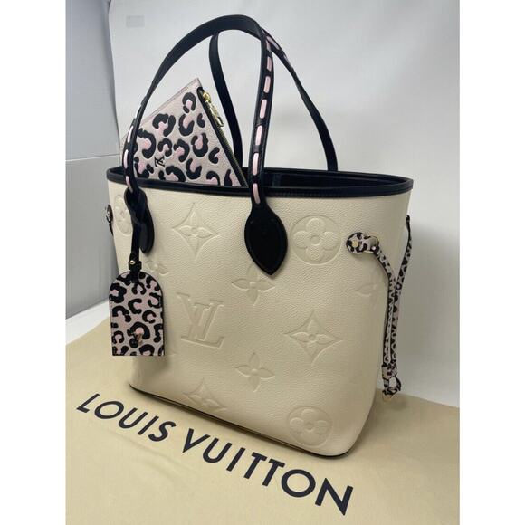 Louis Vuitton Neverfull Wild At Heart MM Ivory Leather NEW - Picture 3 of 14